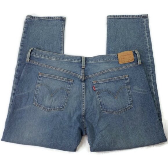 Levi's 501 CT Medium Wash Button Fly Tapered Leg Denim Jeans Mens 38x28.5 NWT - Picture 5 of 16